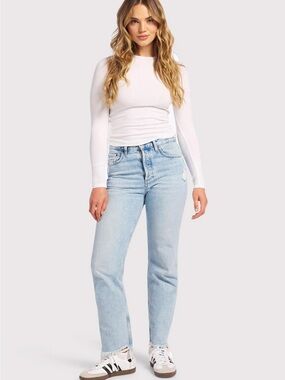 nuuds Light Blue Straight Leg Women's Jeans
